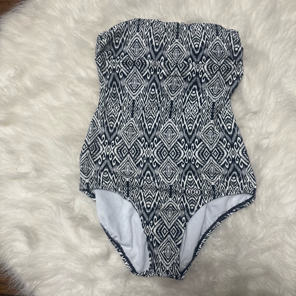 Jantzen Aztec Tribal Printed Strapless One Piece Bikini size 10 Women’s